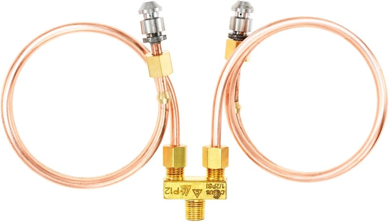 DRELD Pilot Tube 3/16" O.D X 20" Copper Pipe Bendable Range Oven Pilot Burner with 2065641 Pilot Valve, for Commercial Gas Range, Hotel, Kitchen Gas Equipment - Image 1